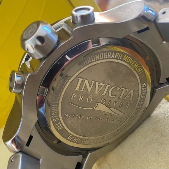 Invicta Silver and Blue Chronograph Watch